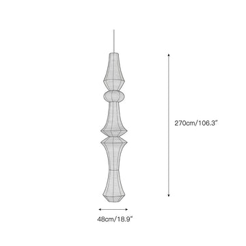 Washi Paper E Pendant Lamp – detail 6 — Dimension drawings 4