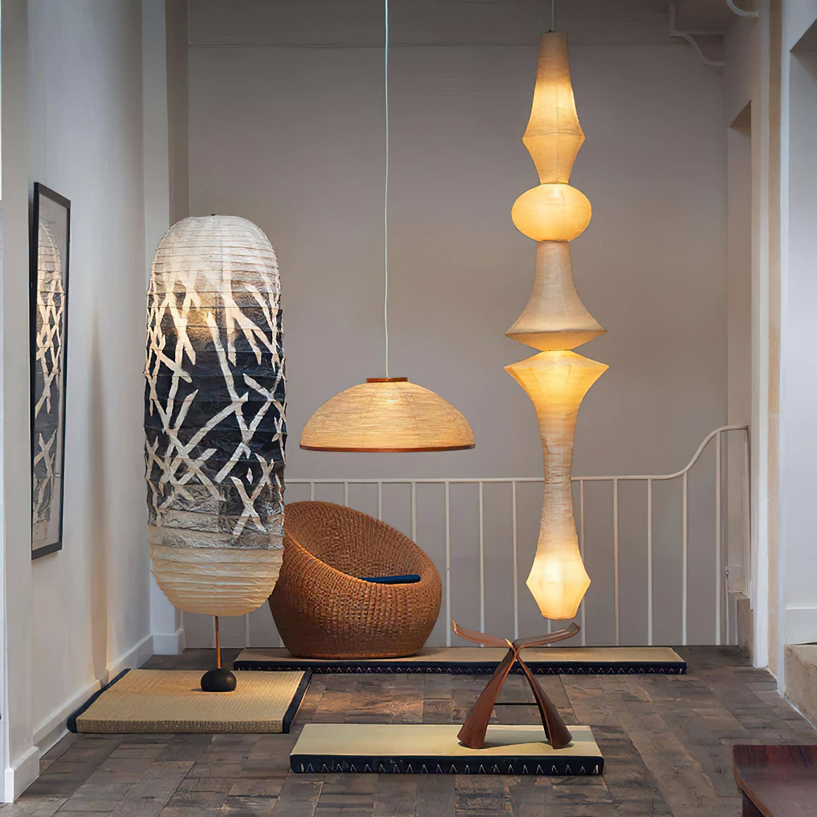 Washi Paper E Pendant Lamp