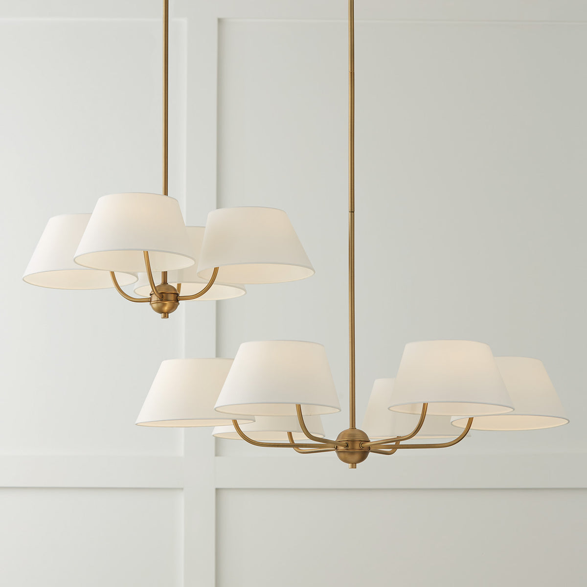 Brass chandeliers