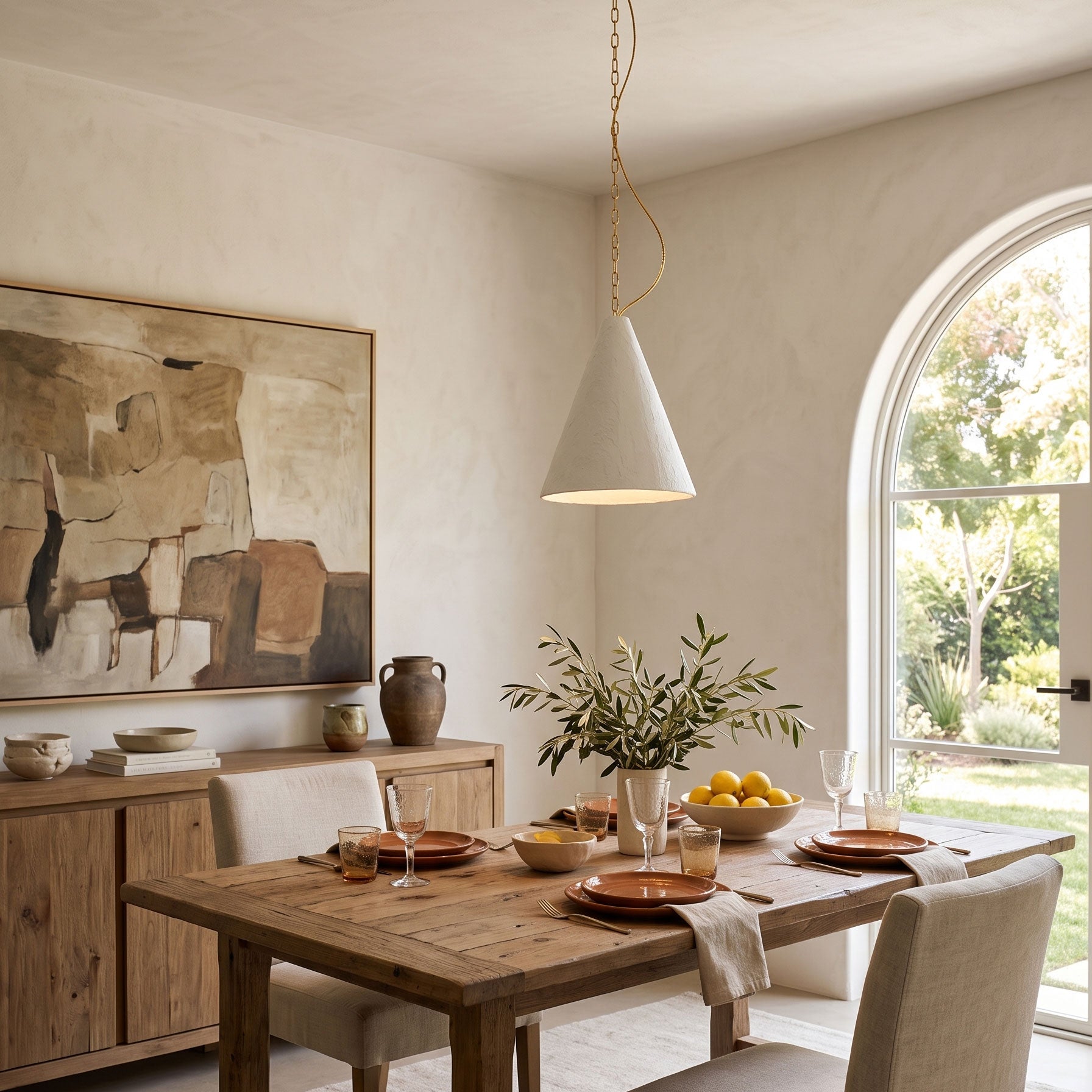 White Plaster Pendant Lamp
