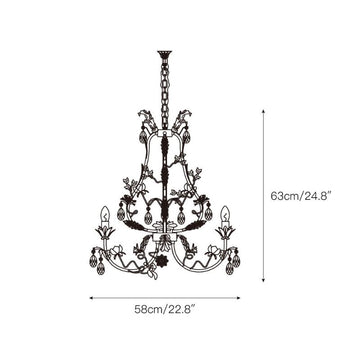 White Rose Crystal Chandelier – detail 3 — Dimension drawings 1