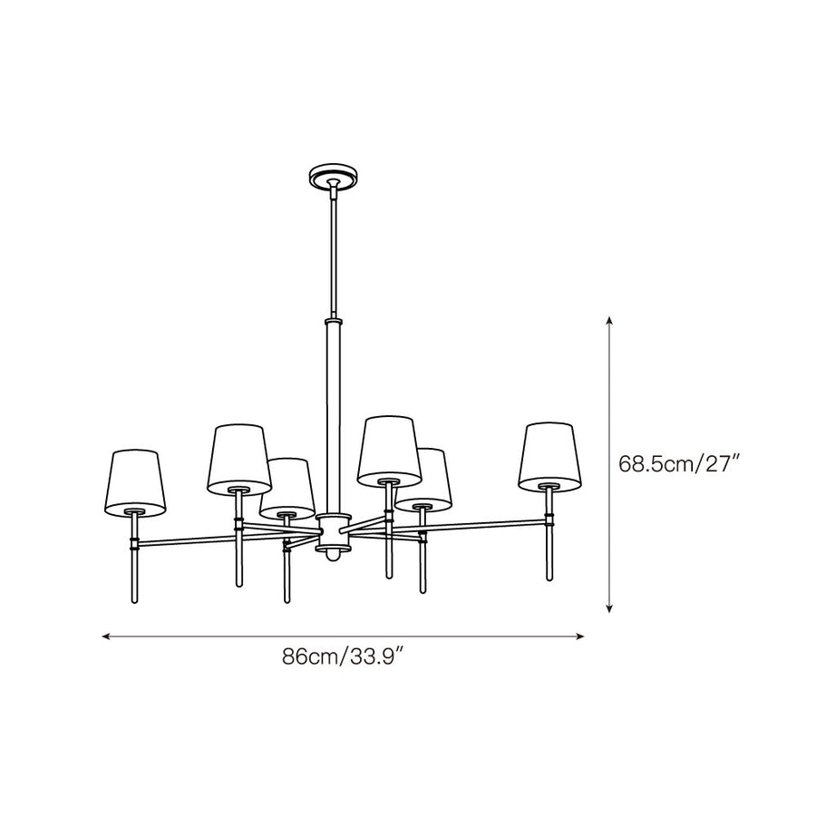 Whitney Brass Chandelier – detail 3 — Dimension drawings 1