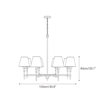 Whitney Brass Chandelier – detail 4 — Dimension drawings 2