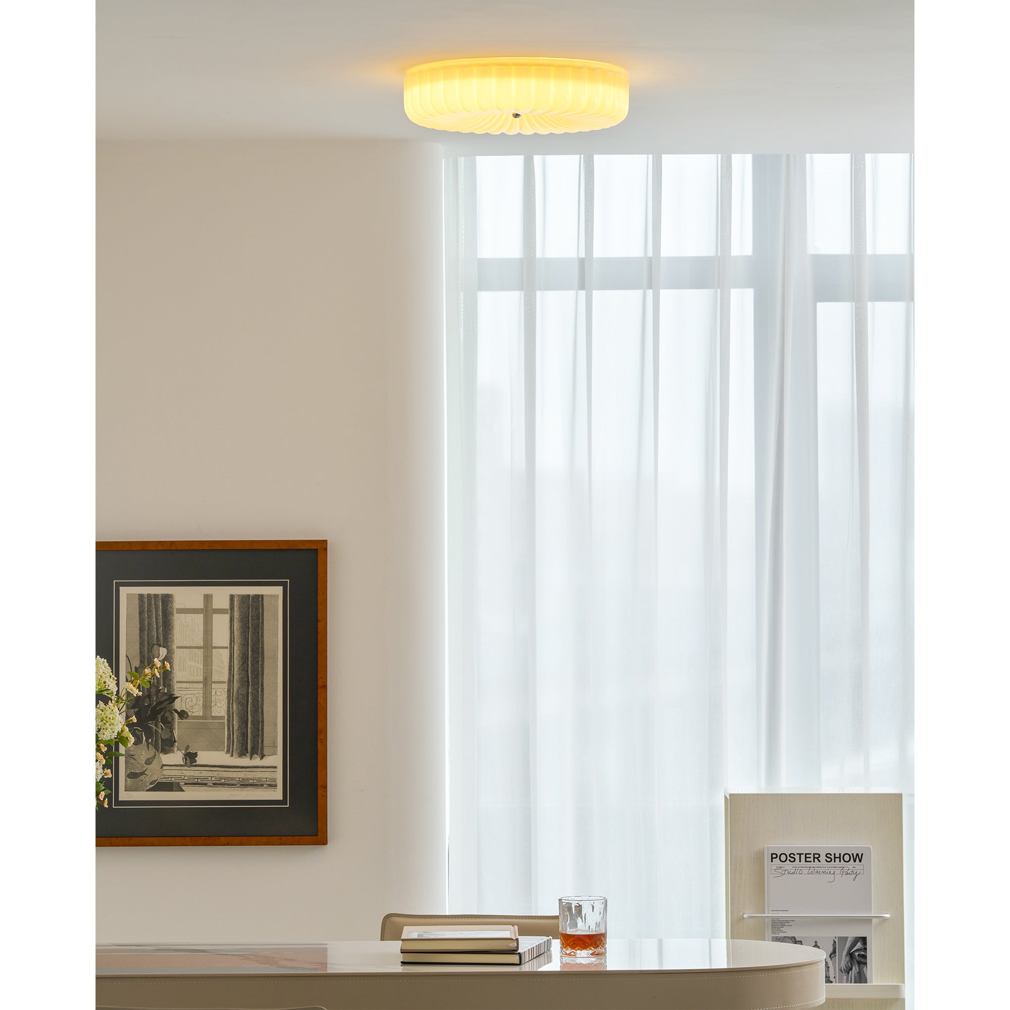 Willa Glass Flush Mount Ceiling Light