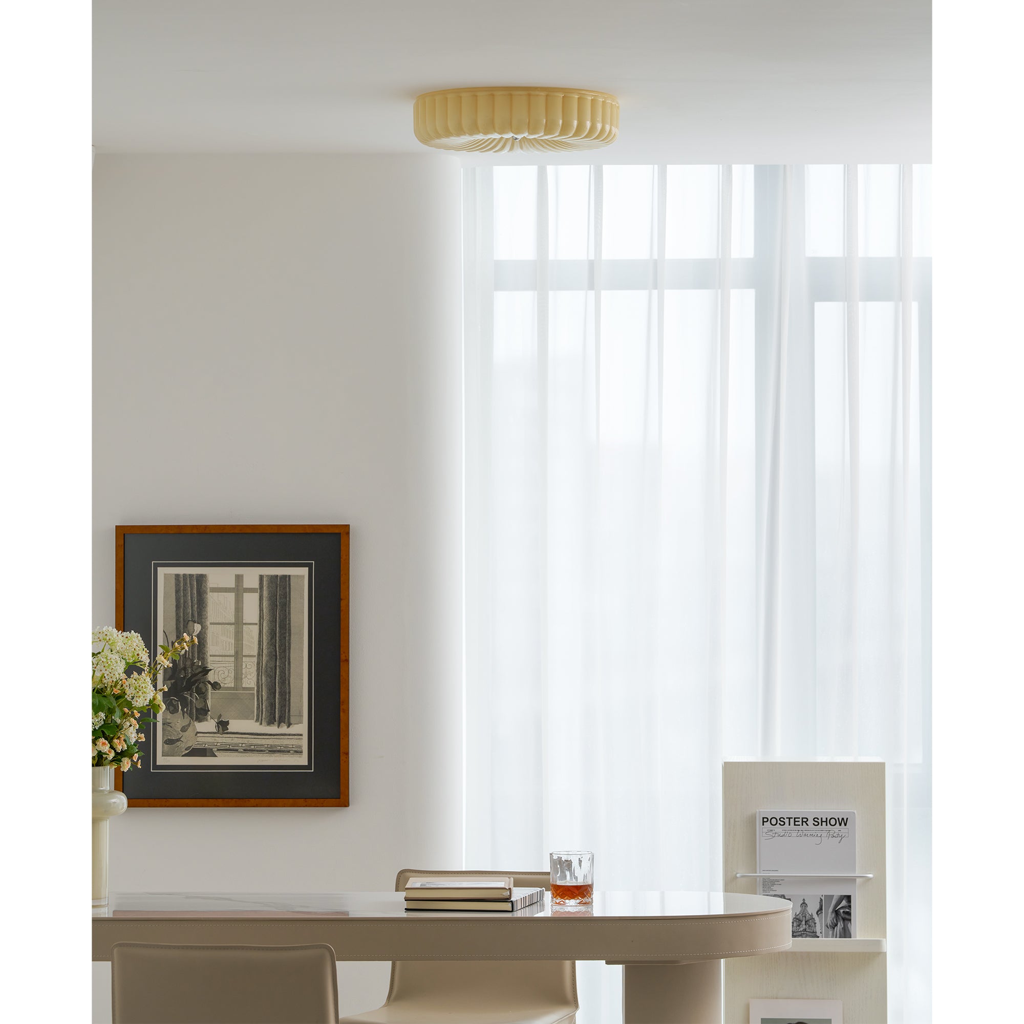 Willa Glass Flush Mount Ceiling Light