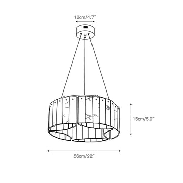 Willamette Alabaster Chandelier – detail 3 — Dimension drawings 1