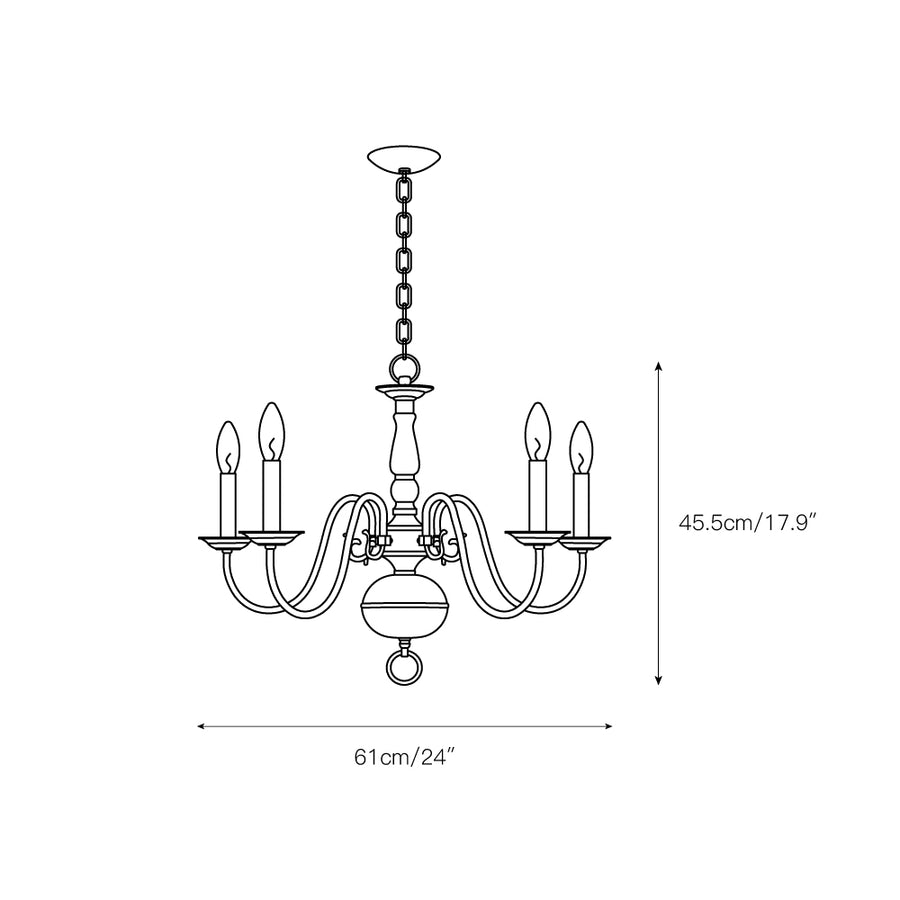 Williamsburg Chandelier – detail 3 — Dimension drawings 1