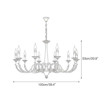 Winchester Brass Chandelier – detail 6 — Dimension drawings 4