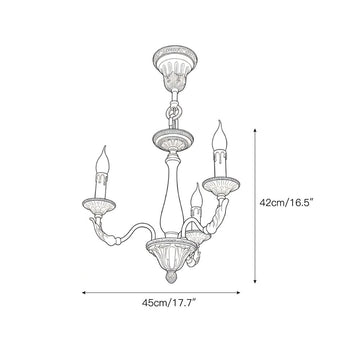Winchester Brass Chandelier – detail 3 — Dimension drawings 1