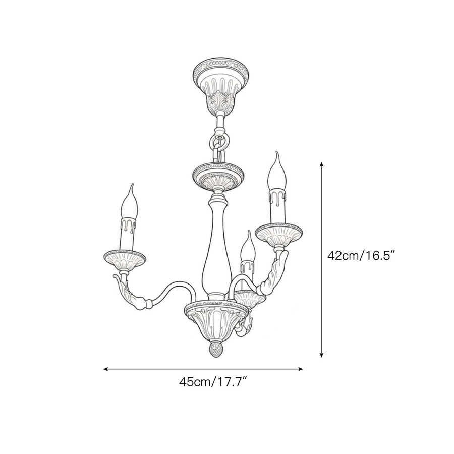 Winchester Brass Chandelier – detail 3 — Dimension drawings 1