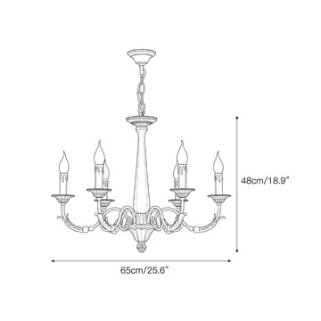 Winchester Brass Chandelier – detail 4 — Dimension drawings 2