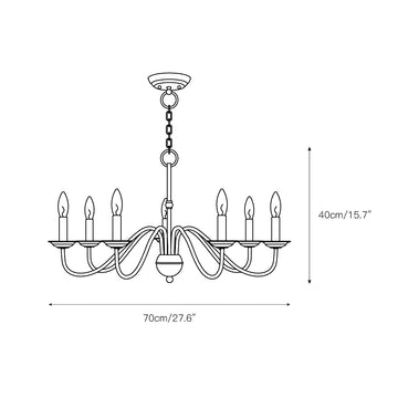 Windsor Brass Chandelier – detail 5 — Dimension drawings 3