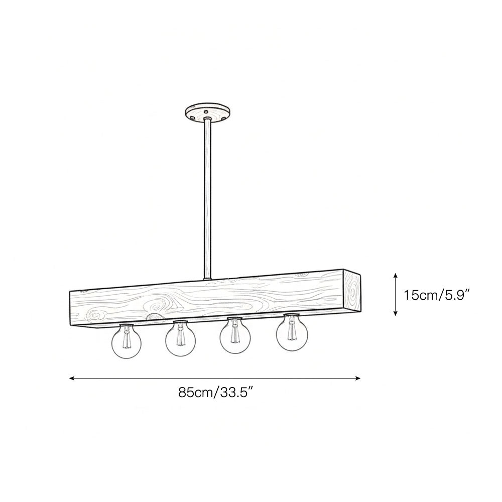Wood-beam Island Chandelier