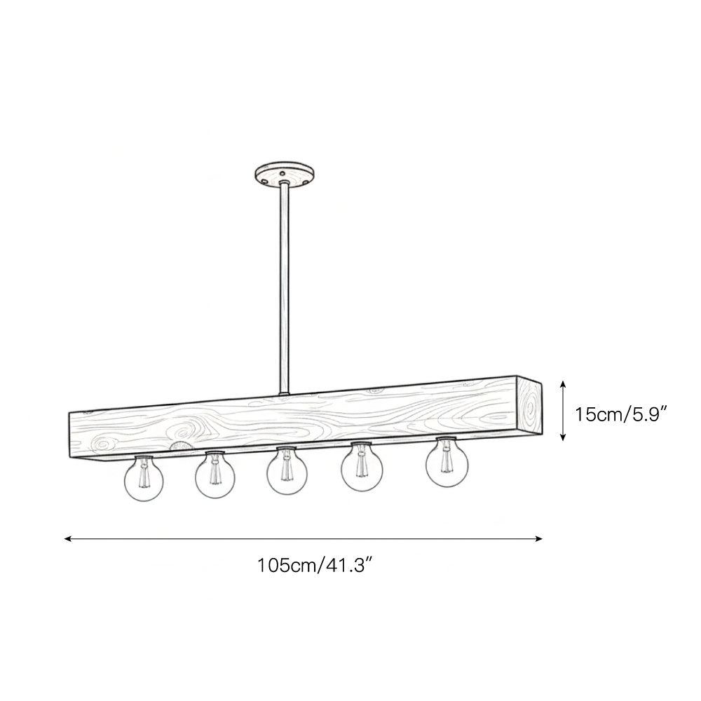 Wood-beam Island Chandelier