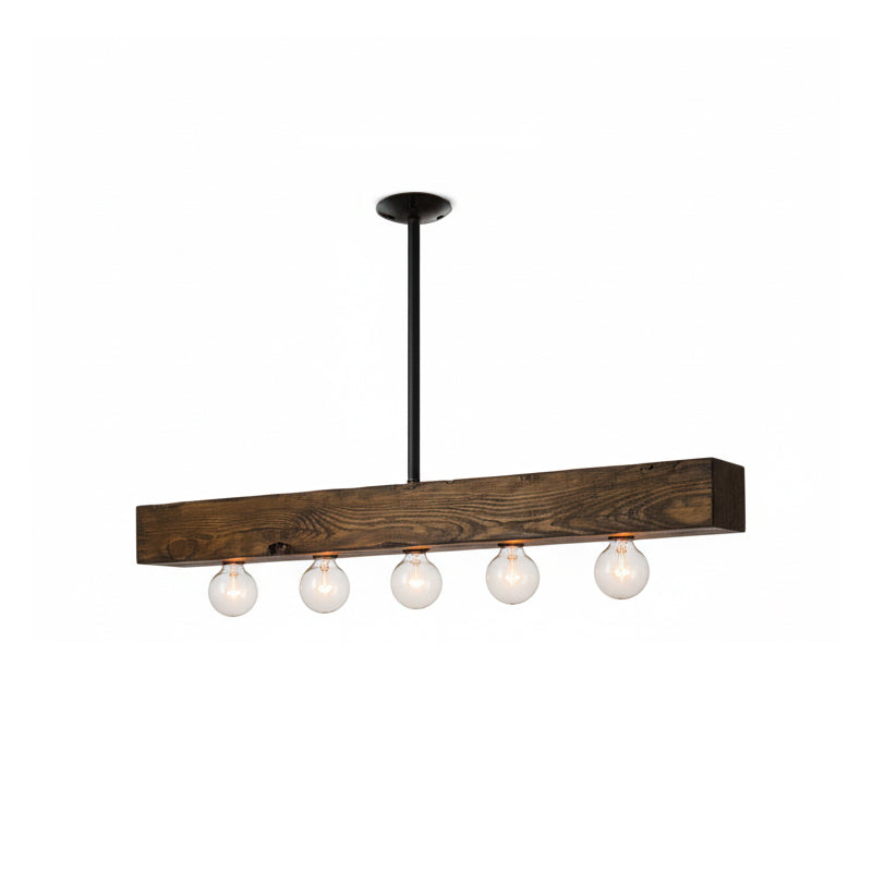 Wood-beam Island Chandelier