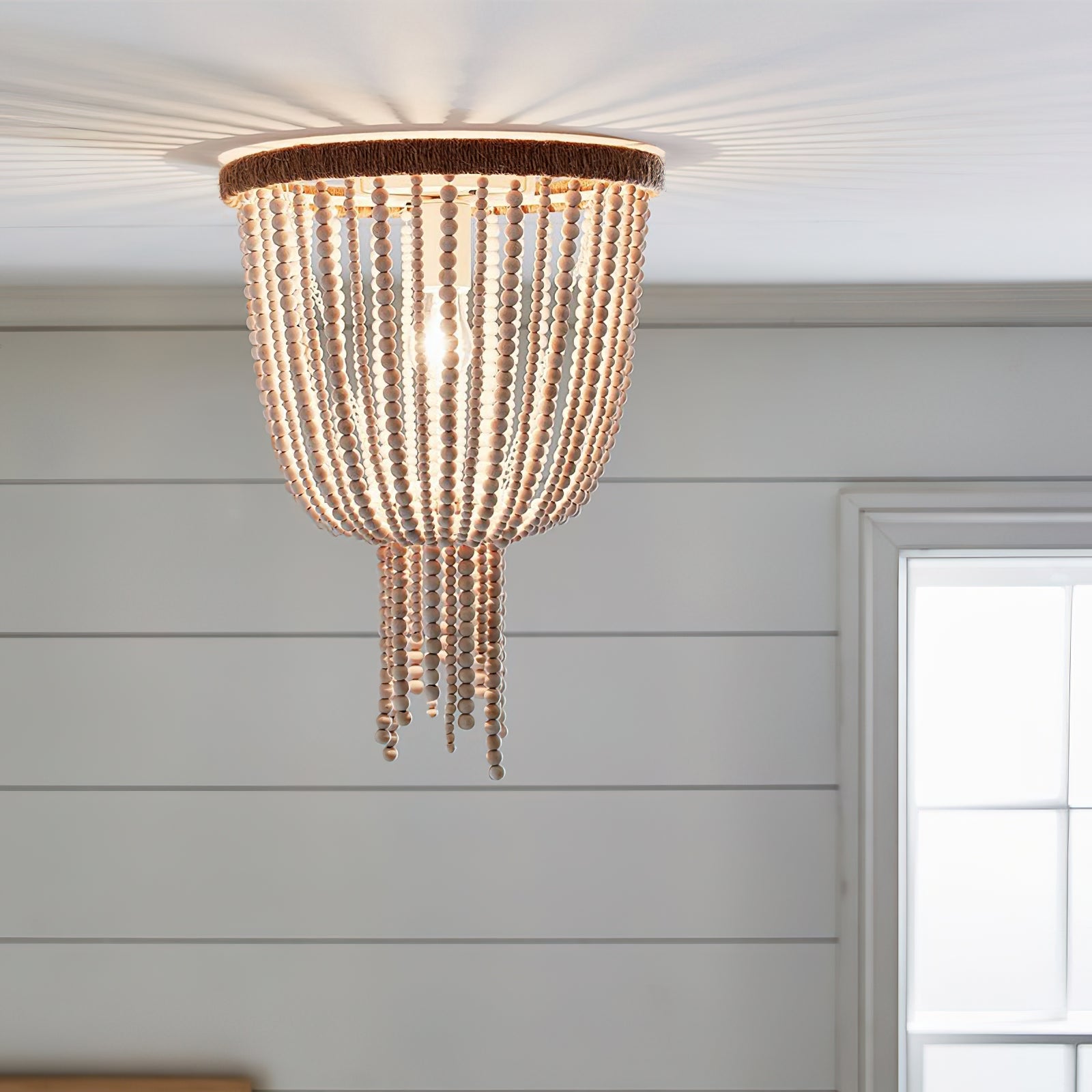 Wood Beaded Teen Ceiling Lamp