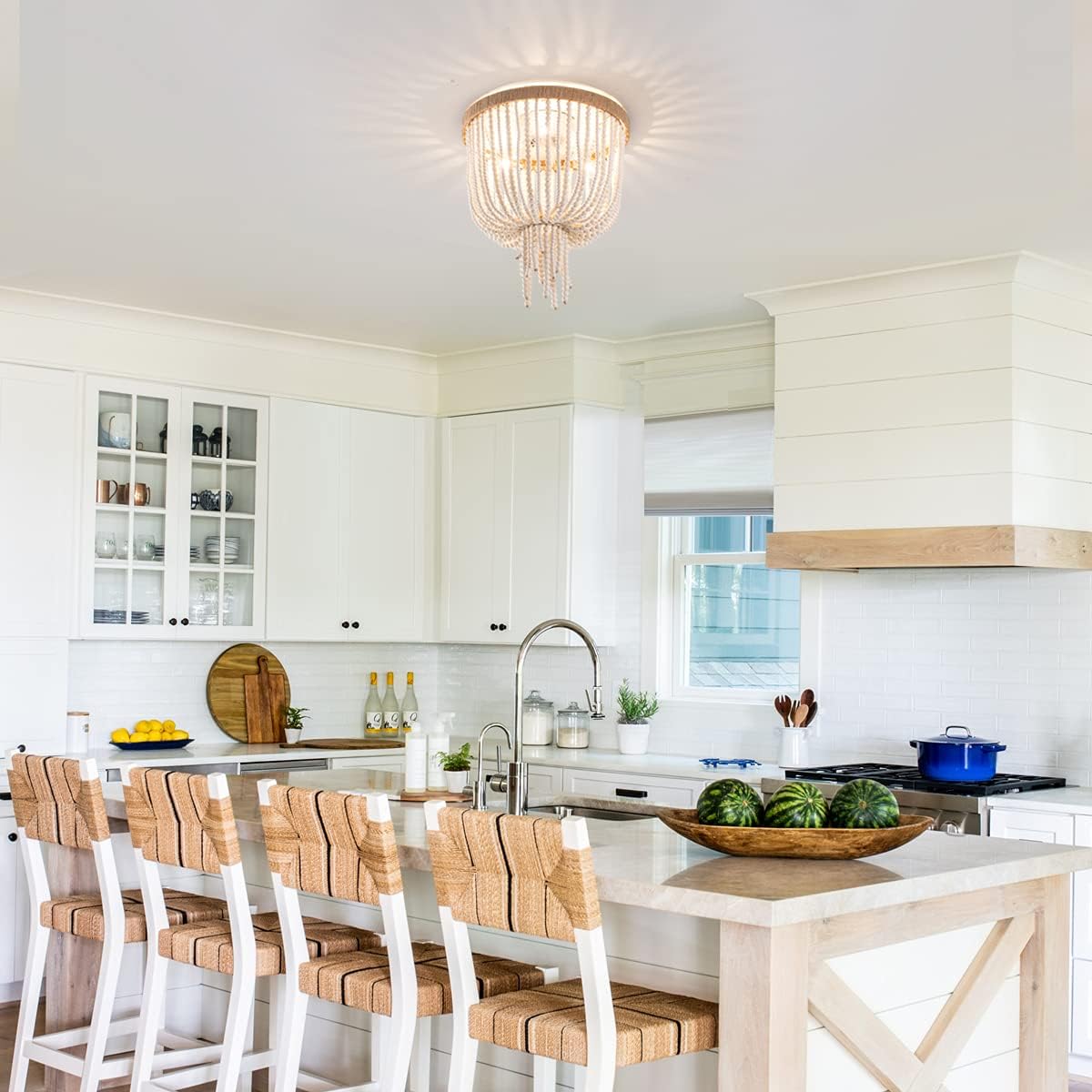 Wood Beaded Teen Ceiling Lamp