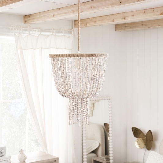 Lustre en perles de bois pour adolescents