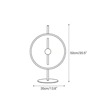 Wood Disc Table Lamp – detail 3 — Dimension drawings 1