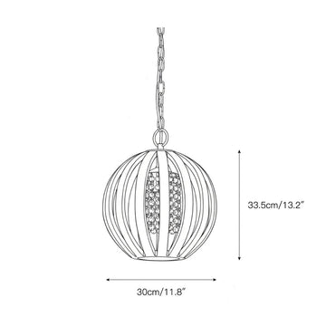 Wooden Globe Pendant Lamp – detail 3 — Dimension drawings 1