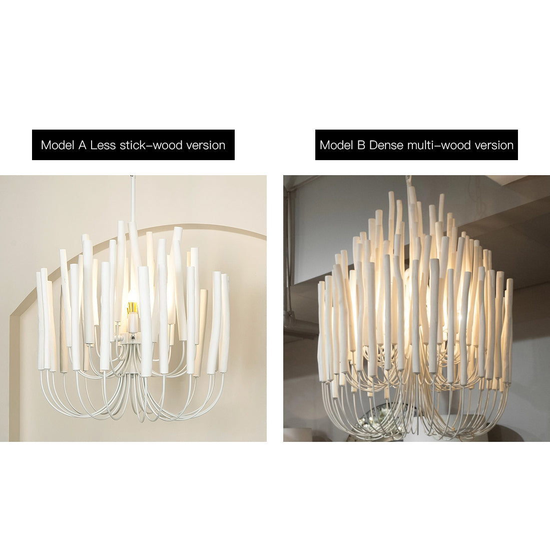 White Multi-Stick Chandelier