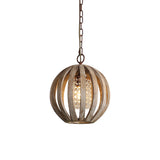 Wooden Globe Pendant Lamp