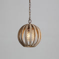 Load image into Gallery viewer, Wooden Globe Pendant Lamp
