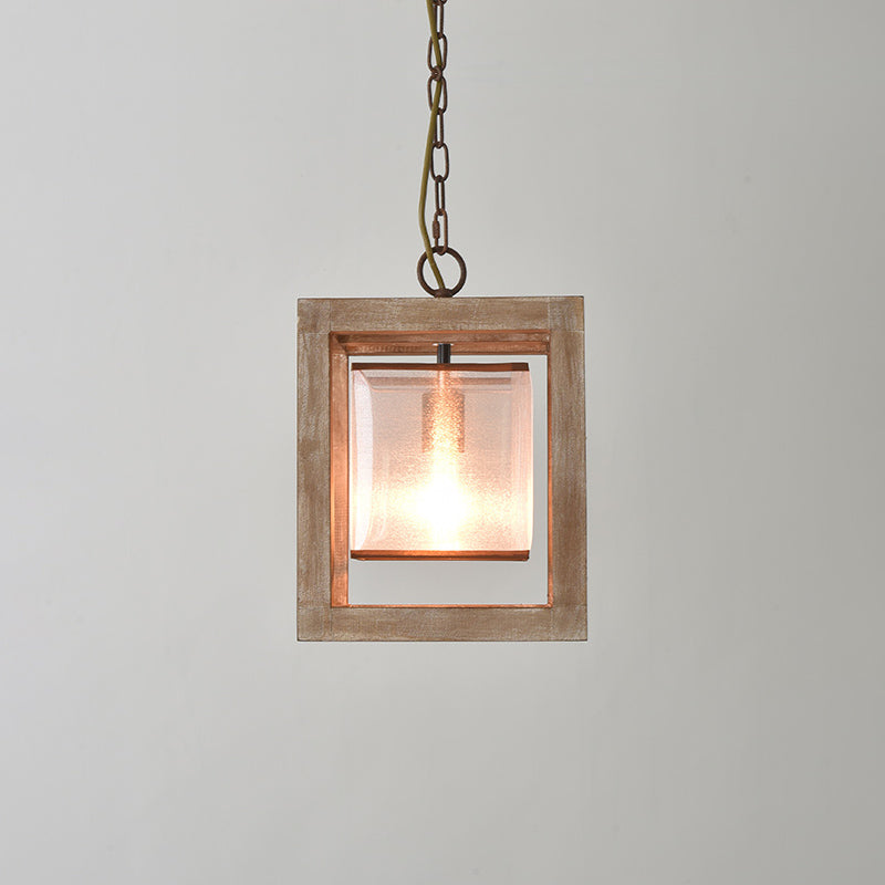 Wooden Globe Pendant Lamp