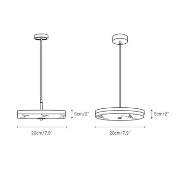 Wyatt Alabaster Pendant Light – detail 4 — Dimension drawings 1