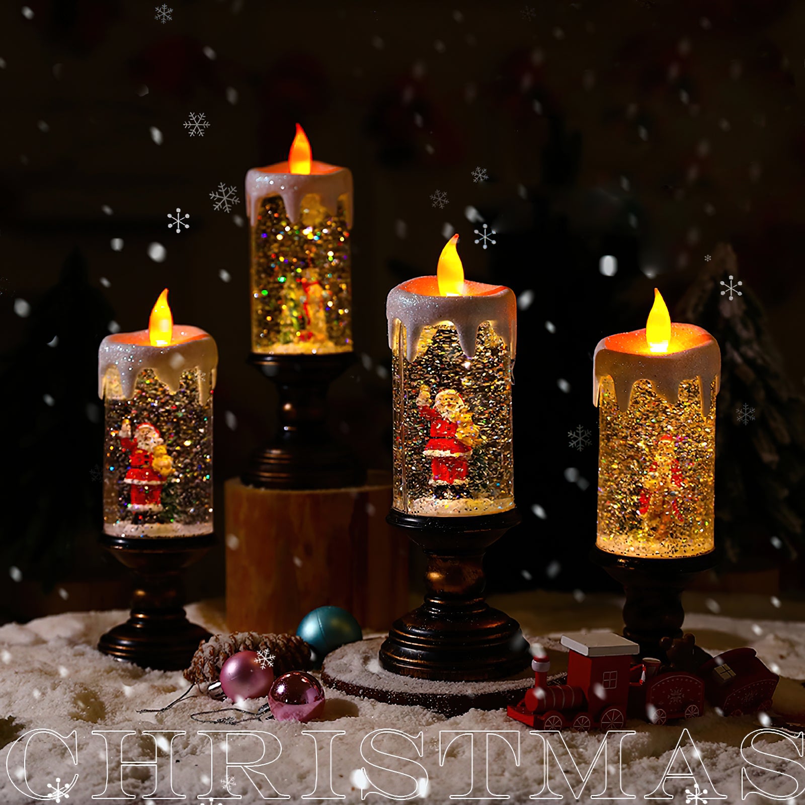 Xmas Candles Table Lamp (built-in battery)