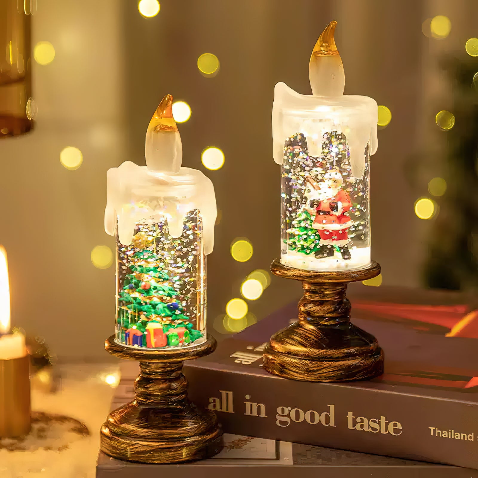 Xmas Candles Table Lamp (built-in battery)