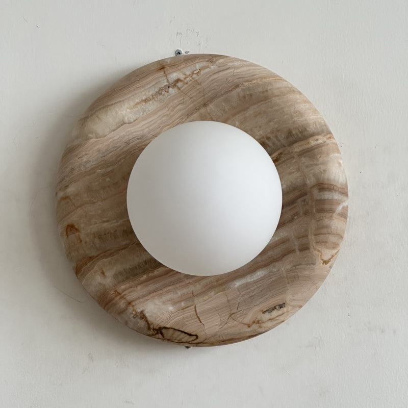 Orli Beige Marble Sconce