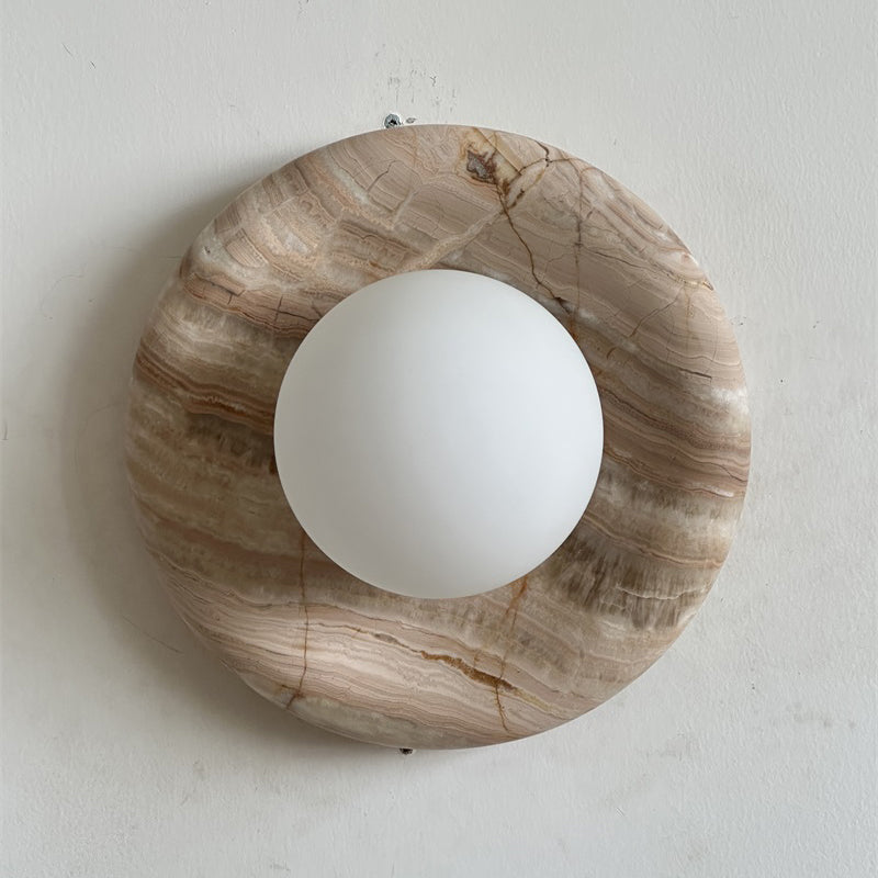 Orli Beige Marble Sconce