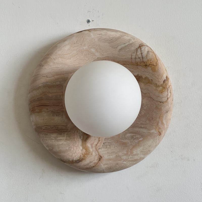 Orli Beige Marble Sconce