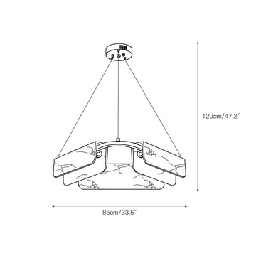 Years Alabaster Chandelier – detail 6 — Dimension drawings 2