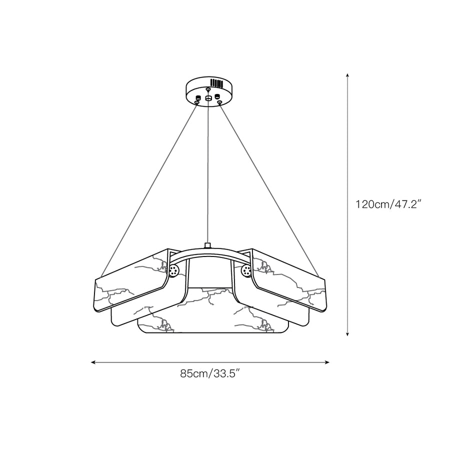 Years Alabaster Chandelier – detail 6 — Dimension drawings 2