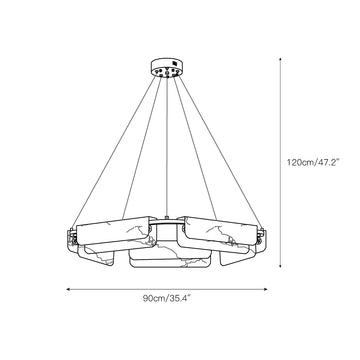 Years Alabaster Chandelier – detail 7 — Dimension drawings 3