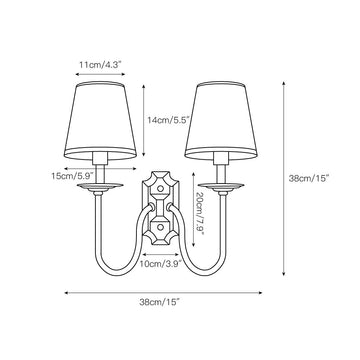 Yorktown Wall Lamp – detail 3 — Dimension drawings 1