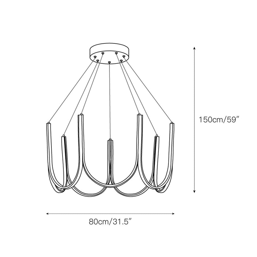 You LED Chandelier – detail 3 — Dimension drawings 1