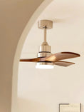 Load image into Gallery viewer, Zephyr Wooden Fan Ceiling Light
