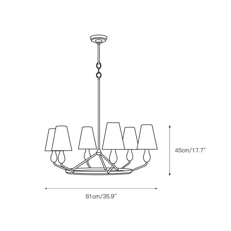 Ziba Chandelier – detail 3 — Dimension drawings 1