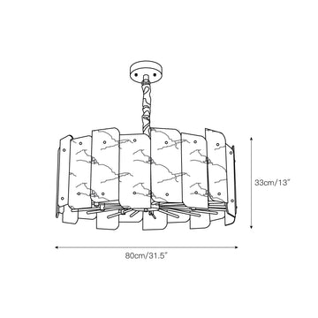 Zoe Tiered Alabaster Chandelier – detail 4 — Dimension drawings 2