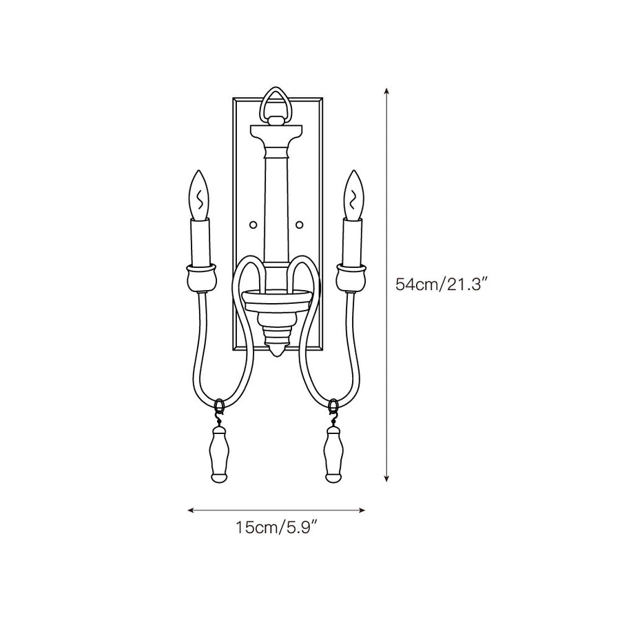 Zoe Wall Lamp – detail 3 — Dimension drawings 1