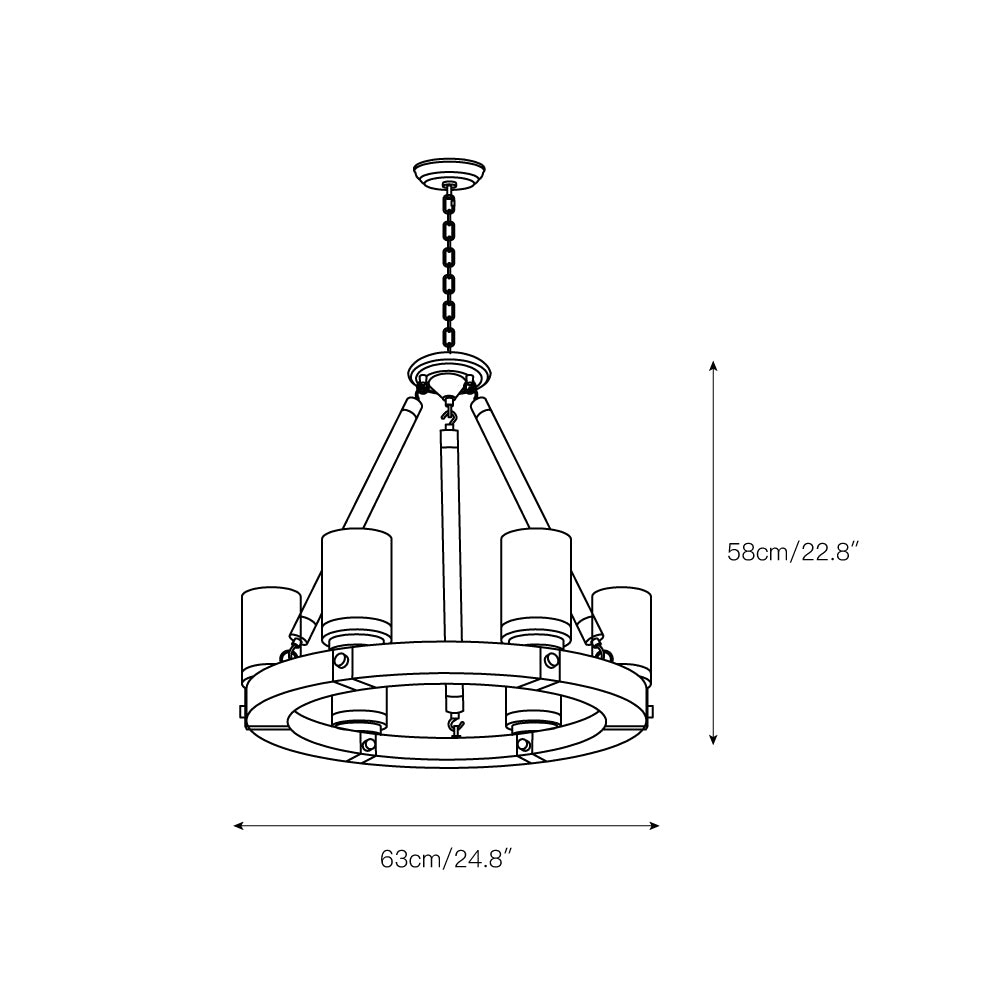 Zora Wagon Wheel Chandelier