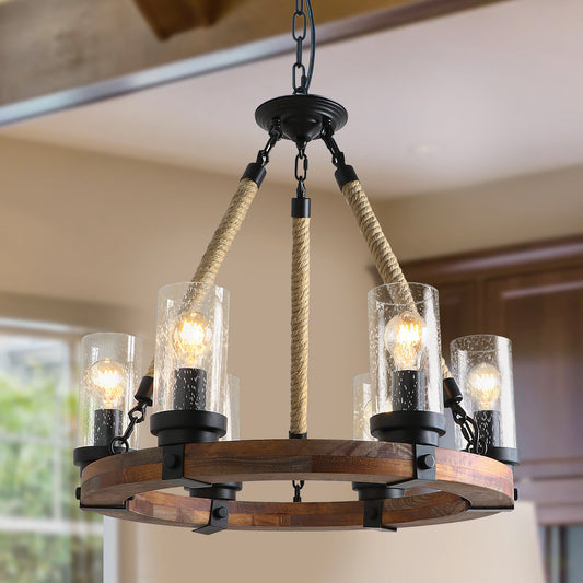 Zora Wagon Wheel Chandelier