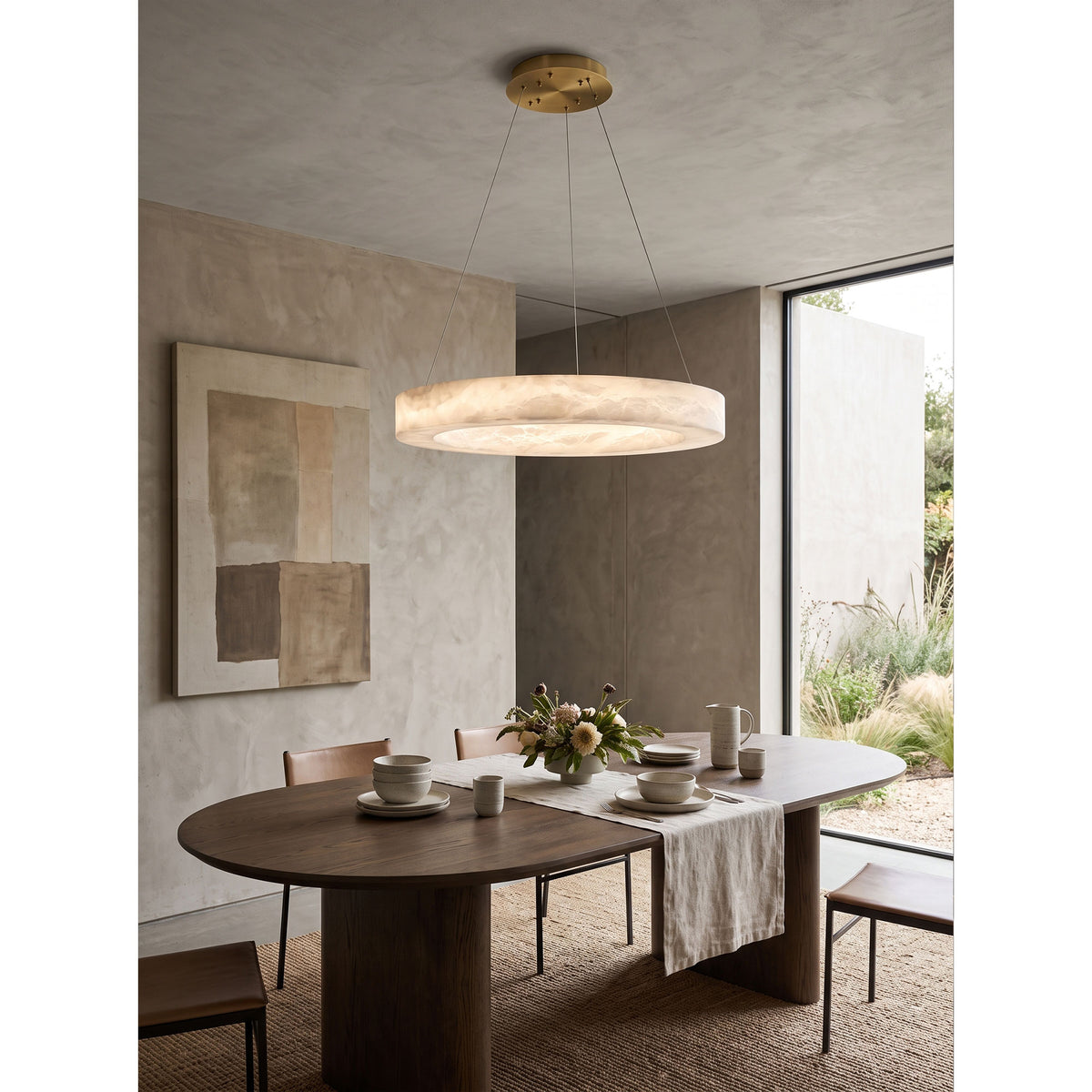 Alabaster Alabaster Ring Chandelier