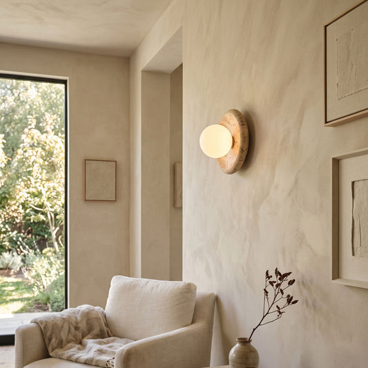 Luminária de Parede Apricity em Travertino