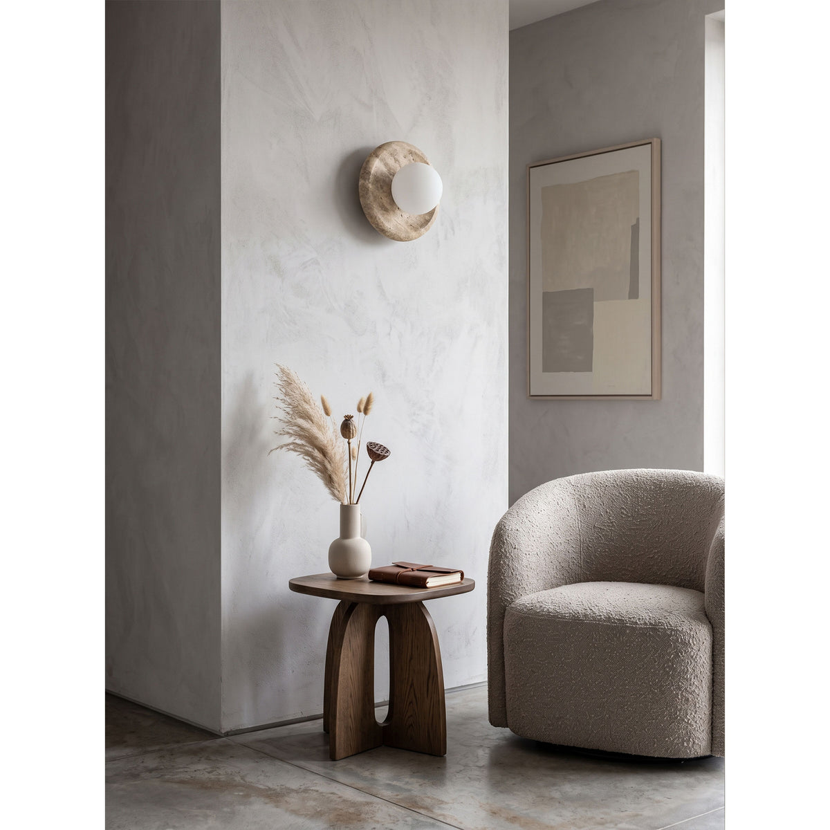 Apricity Travertin-Wandleuchte