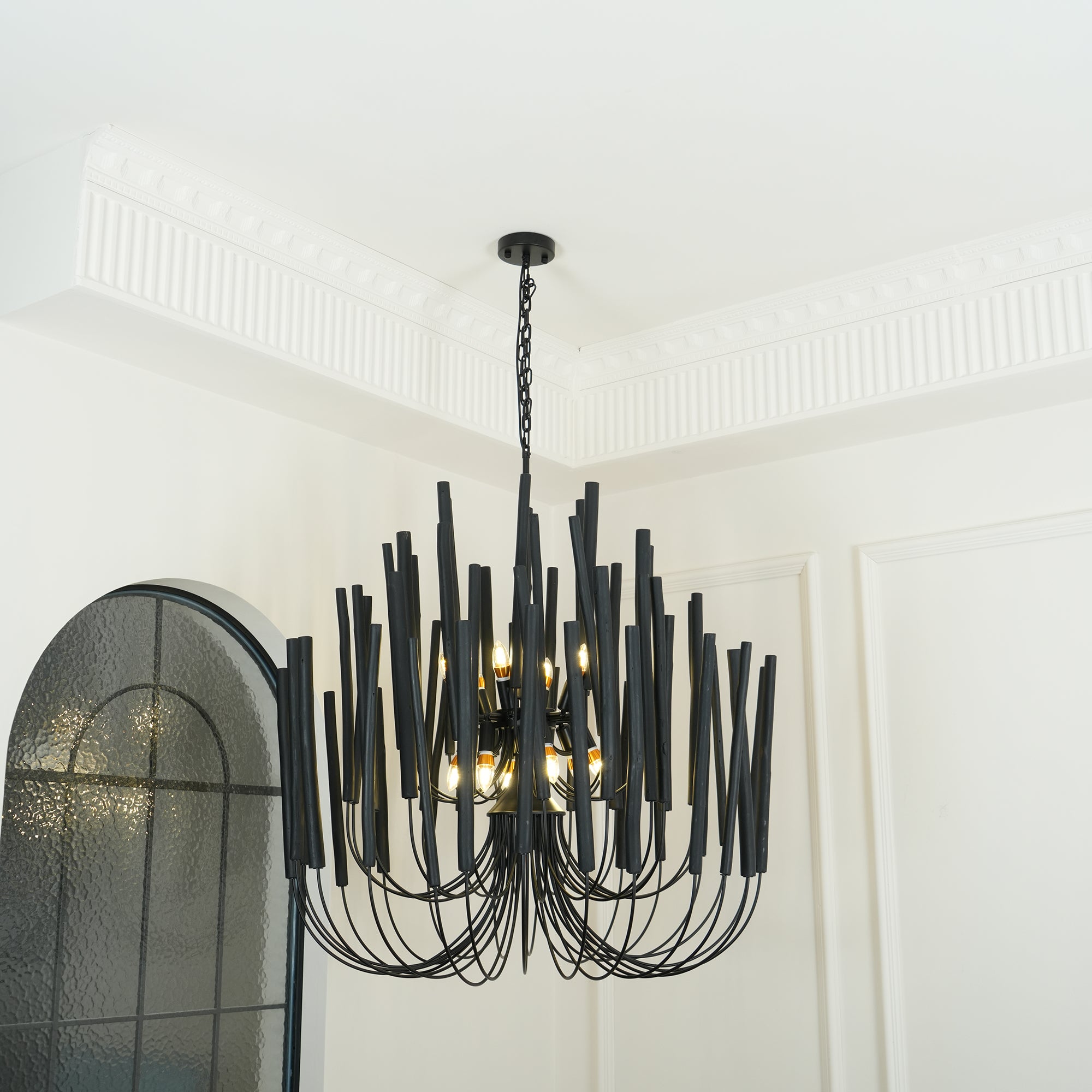 White Multi-Stick Chandelier