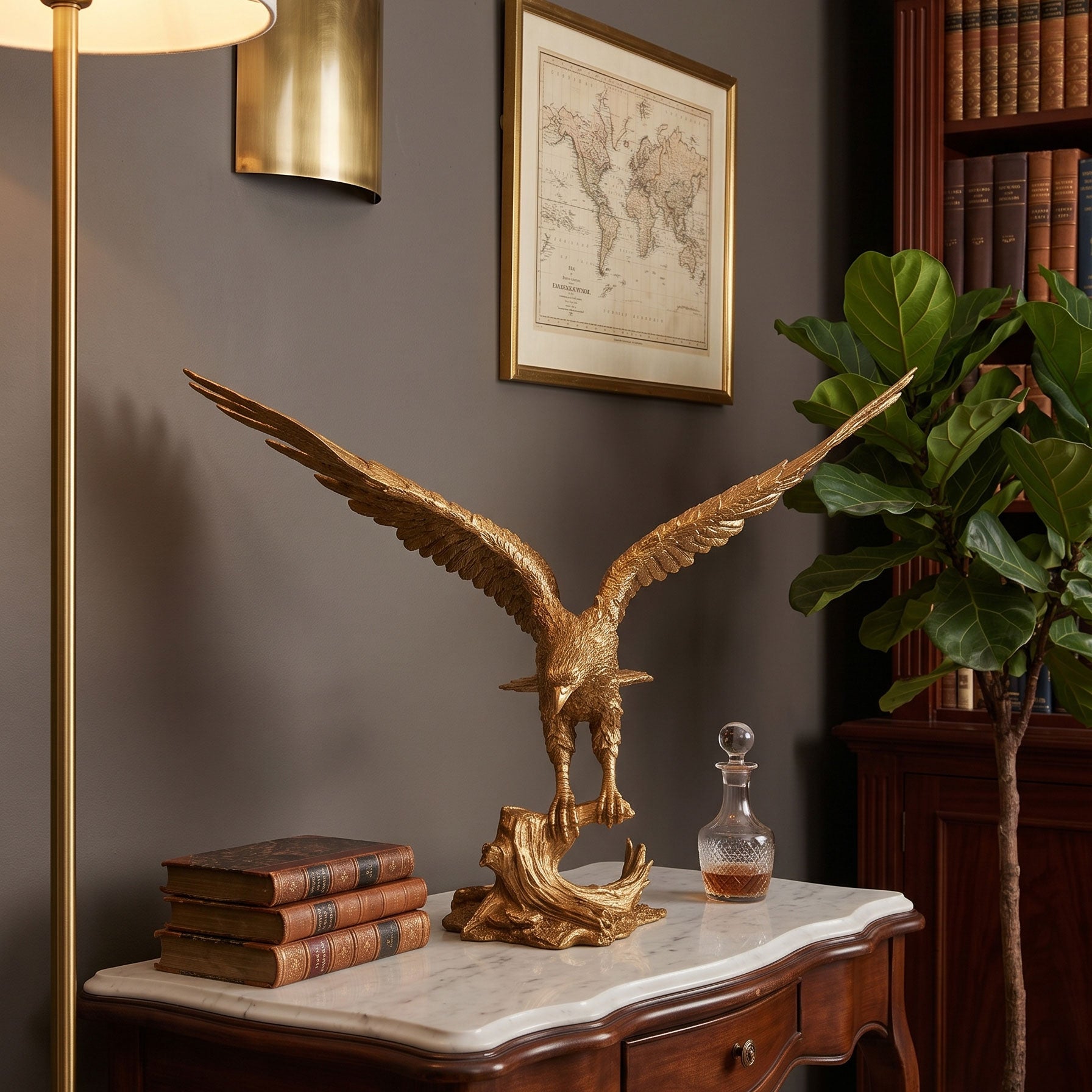 Brass Eagle Sculpture